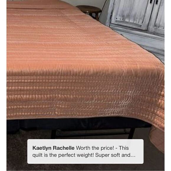 Threshold Lofty Velvet Quilt Dark Gold Full/Queen. 92”x88”. NWT - Picture 5 of 6